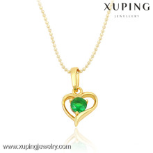 32345 xuping modeschmuck 24 k goldkette halskette mit kristallanhänger